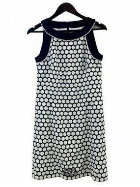 Ann Taylor Black & White Polka Dot Sleeveless Dress- Classic Like New!